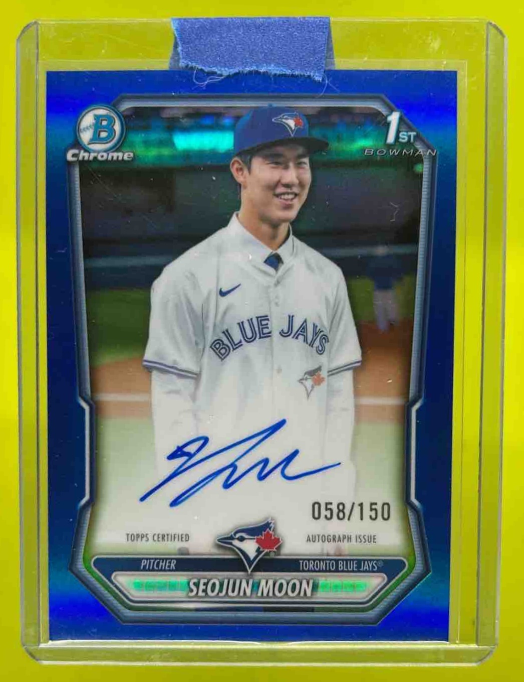 Seojun Moon 2026 Bowman Chrome Prospect Auto Blue Refractor /150