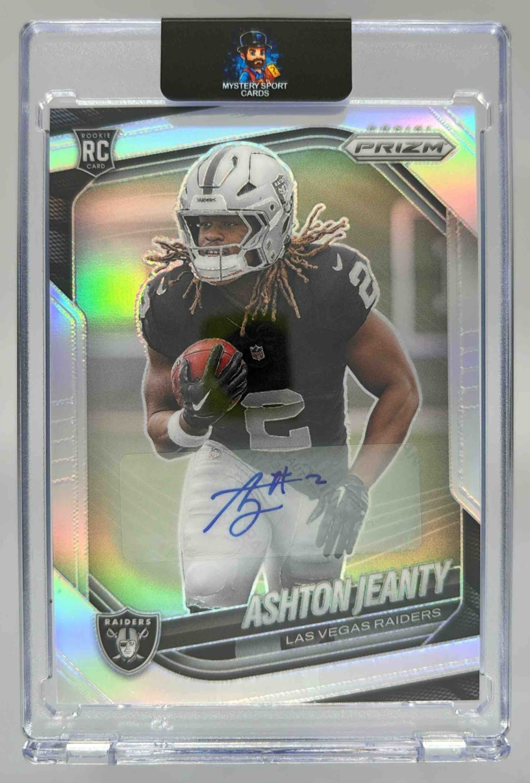 Card image for 2025 Panini Prizm Ashton Jeanty Rookie Choice Auto /100 #315 RC Raiders