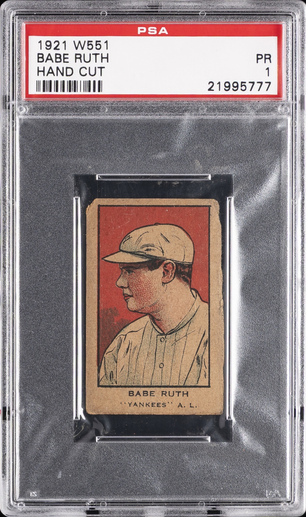 1921 W551 Babe Ruth graded card