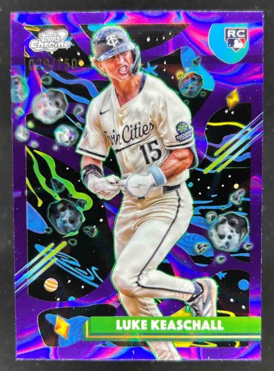 Card image for Luke Keaschall 2025 Topps Cosmic Chrome Purple Nebula Refractor /150