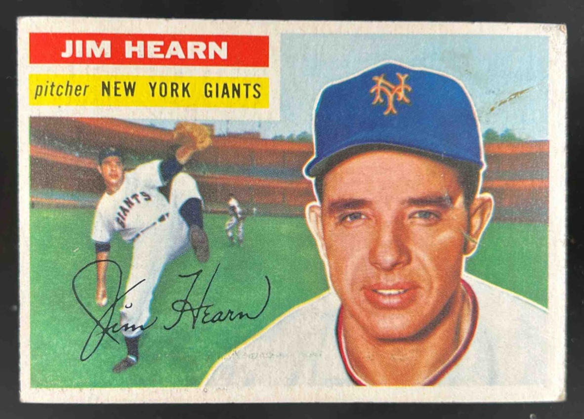 Card image for 1956 TOPPS BASEBALL JIM HEARN #202 NEW YORK GIANTS