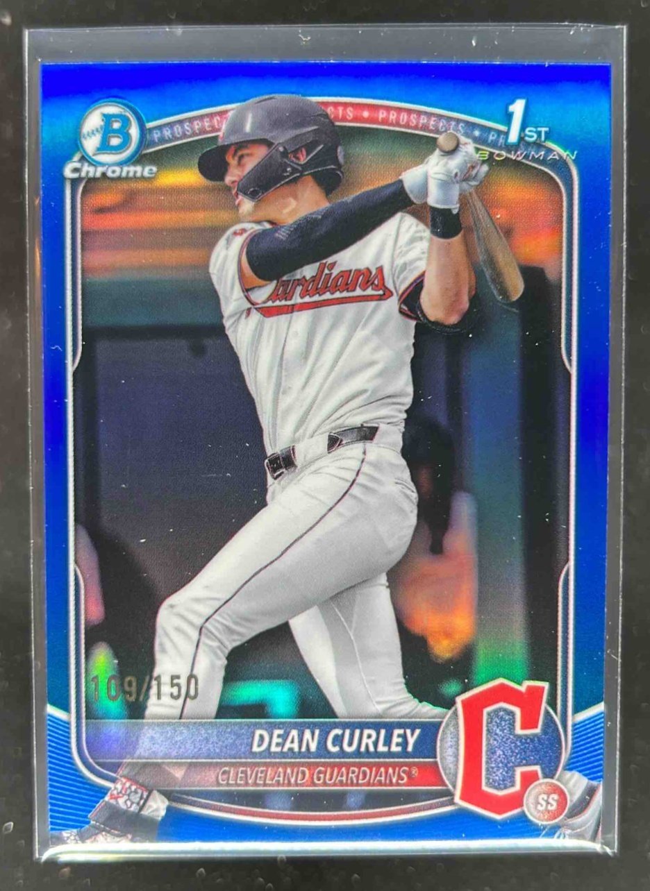 Card image for Dean Curley 2025 Bowman Draft Chrome Blue Refractor /150