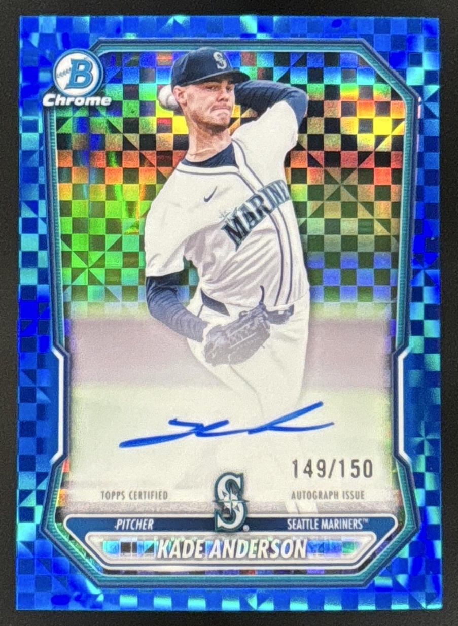 Card image for 2026 Bowman Kade Anderson Chrome Prospect Auto Blue X-Fractor /150