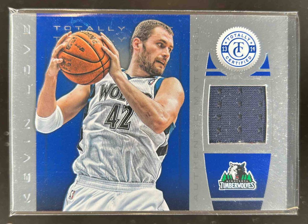 Card image for 2013-14 Panini Totally Certified Kevin Love Materials Blue 26 /99 #7