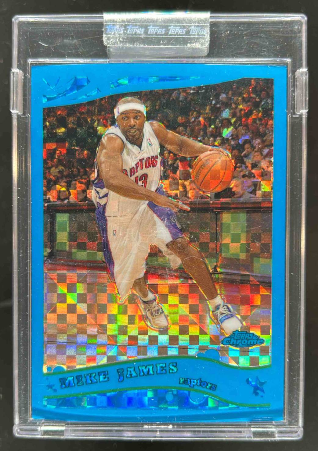 Card image for 2005-06 TOPPS CHROME MIKE JAMES BLUE XFRACTOR /90 #132 TORONTO RAPTORS