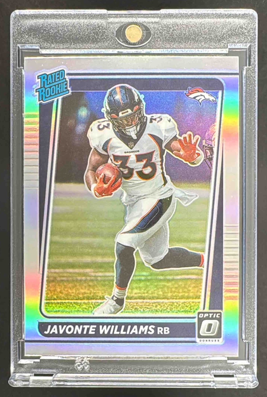 Card image for 2021 Panini Donruss Optic Holo Javonte Williams #215 RC Rated Rookie Broncos