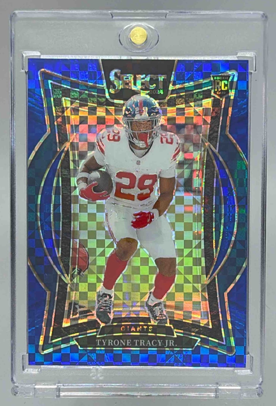 Card image for 2024 Panini Select Tyrone Tracy Jr. Concourse Blue Prizm /249 #61 RC Giants