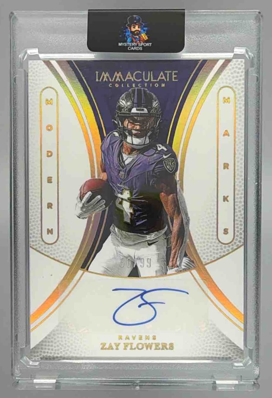 Card image for 2024 Panini Immaculate Zay Flowers Ink Signatures /99 #8 Auto Ravens