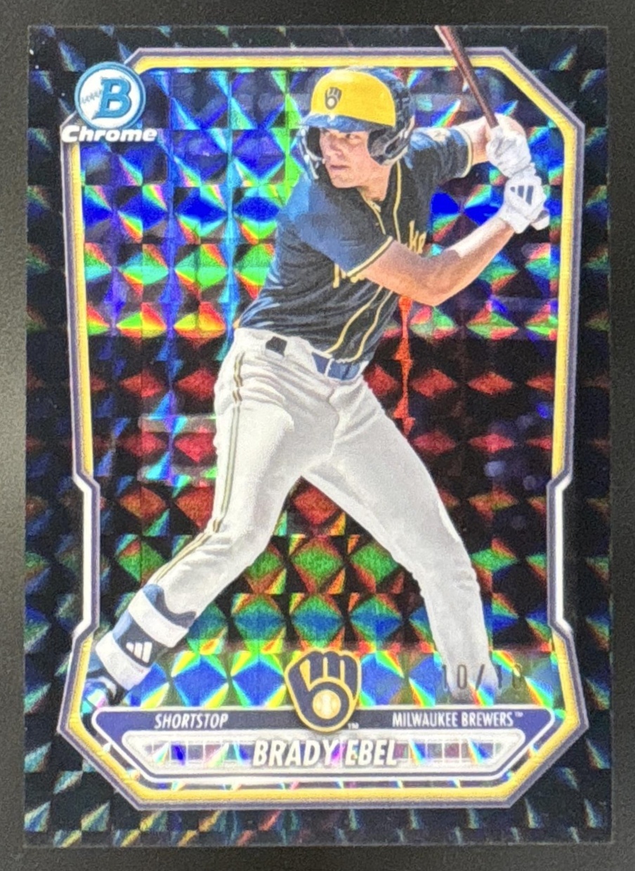 Card image for 2026 Bowman Brady Ebel Chrome Prospects Black Geometric Refractor /10