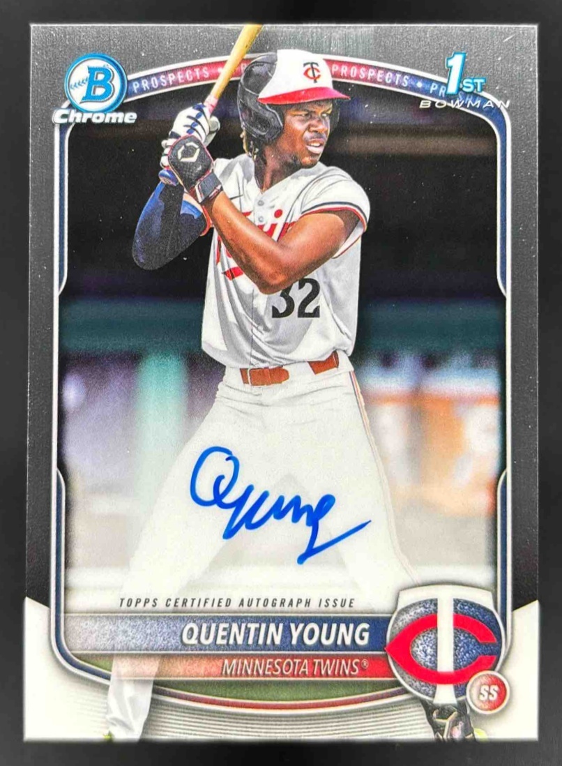 Card image for 2025 Bowman Draft Quentin Young Chrome Prospect Auto #CPA-QY Twins