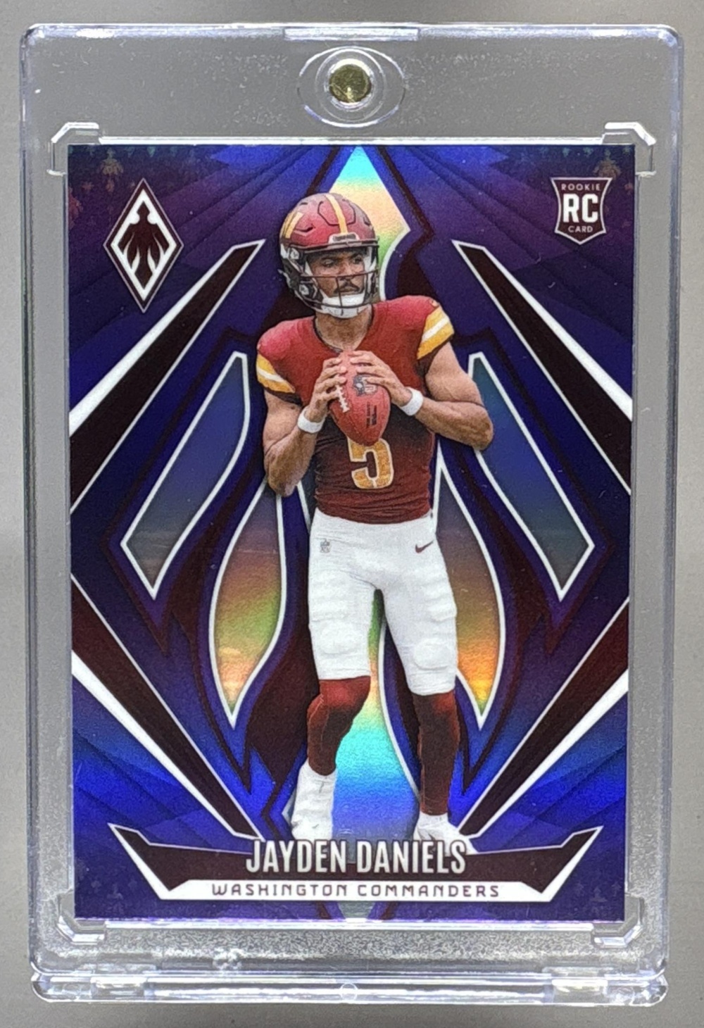 2024 PANINI PHOENIX JAYDEN DANIELS #198 PURPLE FADE RC COMMANDERS
