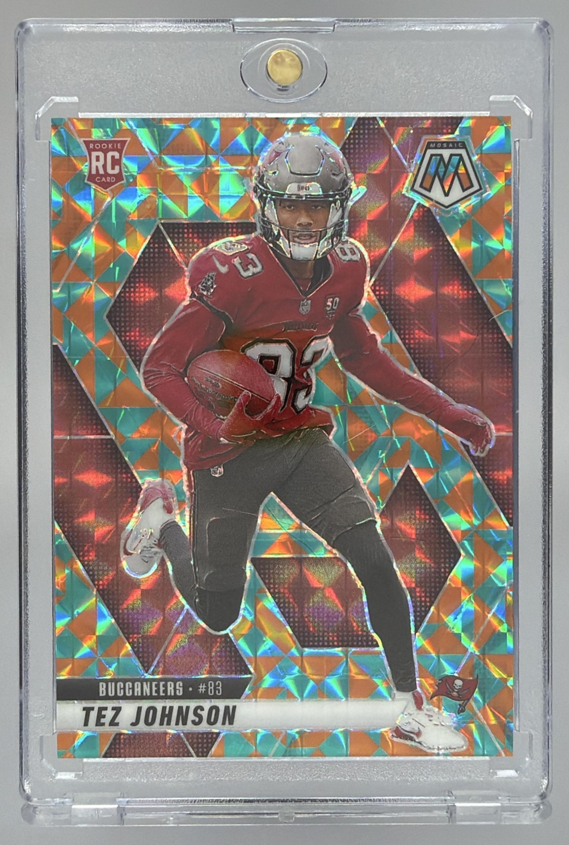 Card image for 2025 Panini Football Mosaic Tez Johnson Rookies #316 RC Tampa Bay Buccaneers