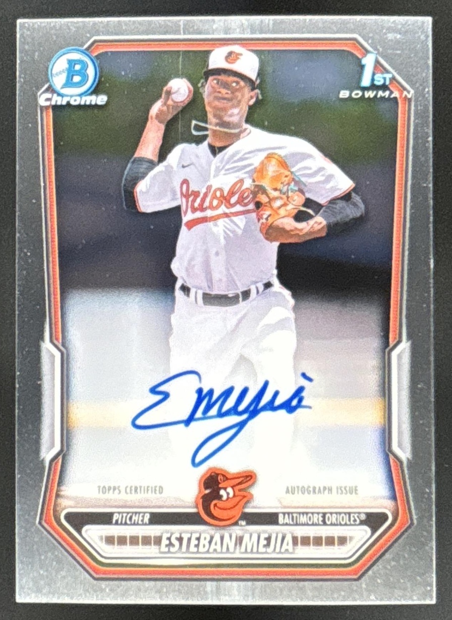 Card image for Esteban Mejia 2026 Bowman Chrome Prospect Auto Baltimore Orioles
