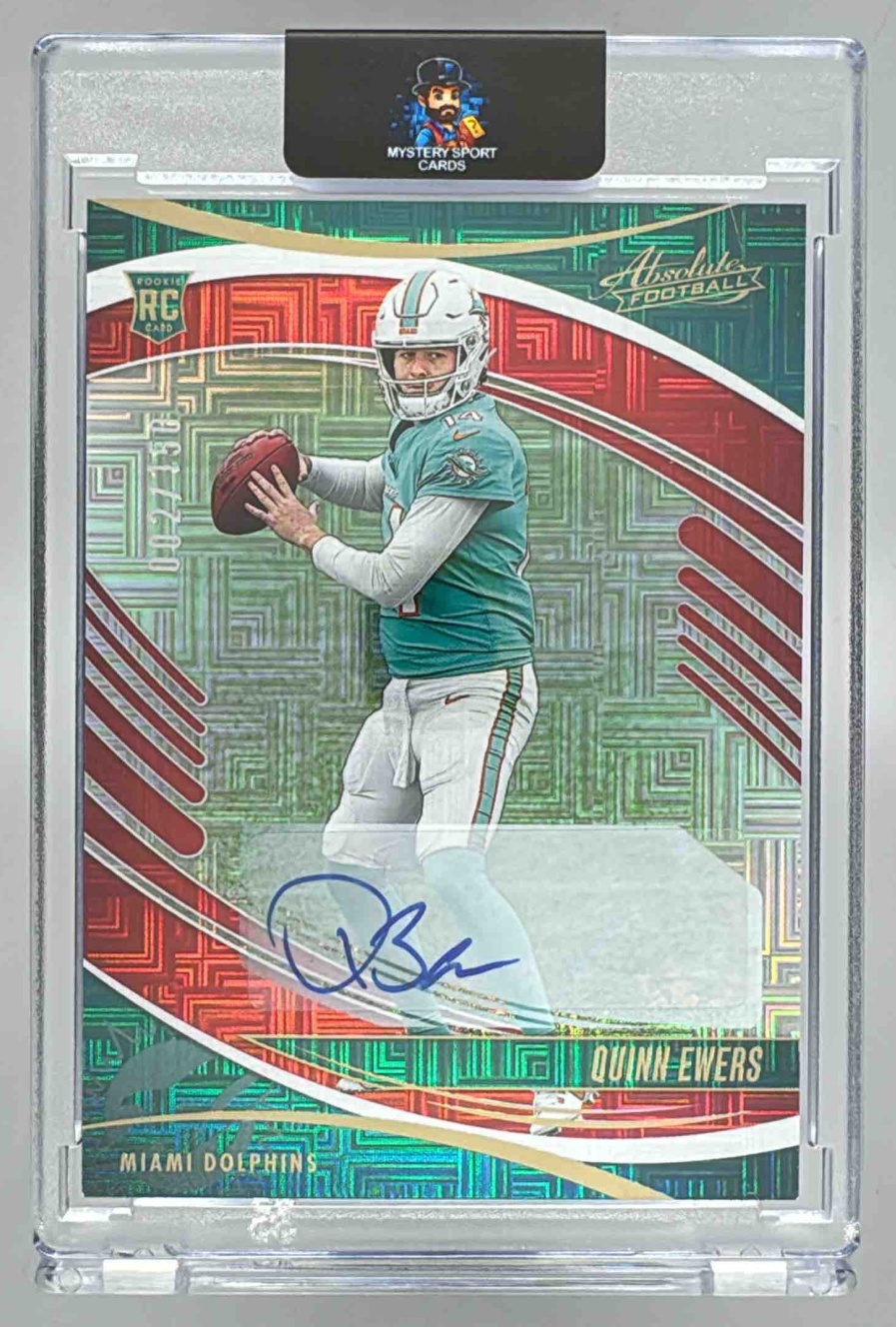 Card image for 2025 Panini Absolute Quinn Ewers Signature Rookies #170 RC Auto Dolphins
