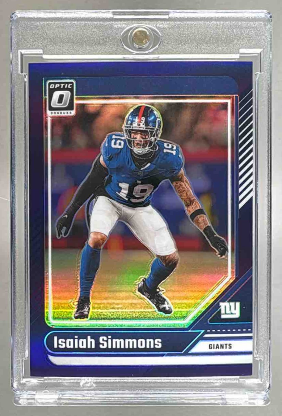 Card image for 2024 Panini Donruss Optic Isaiah Simmons Purple /60 #149 Giants