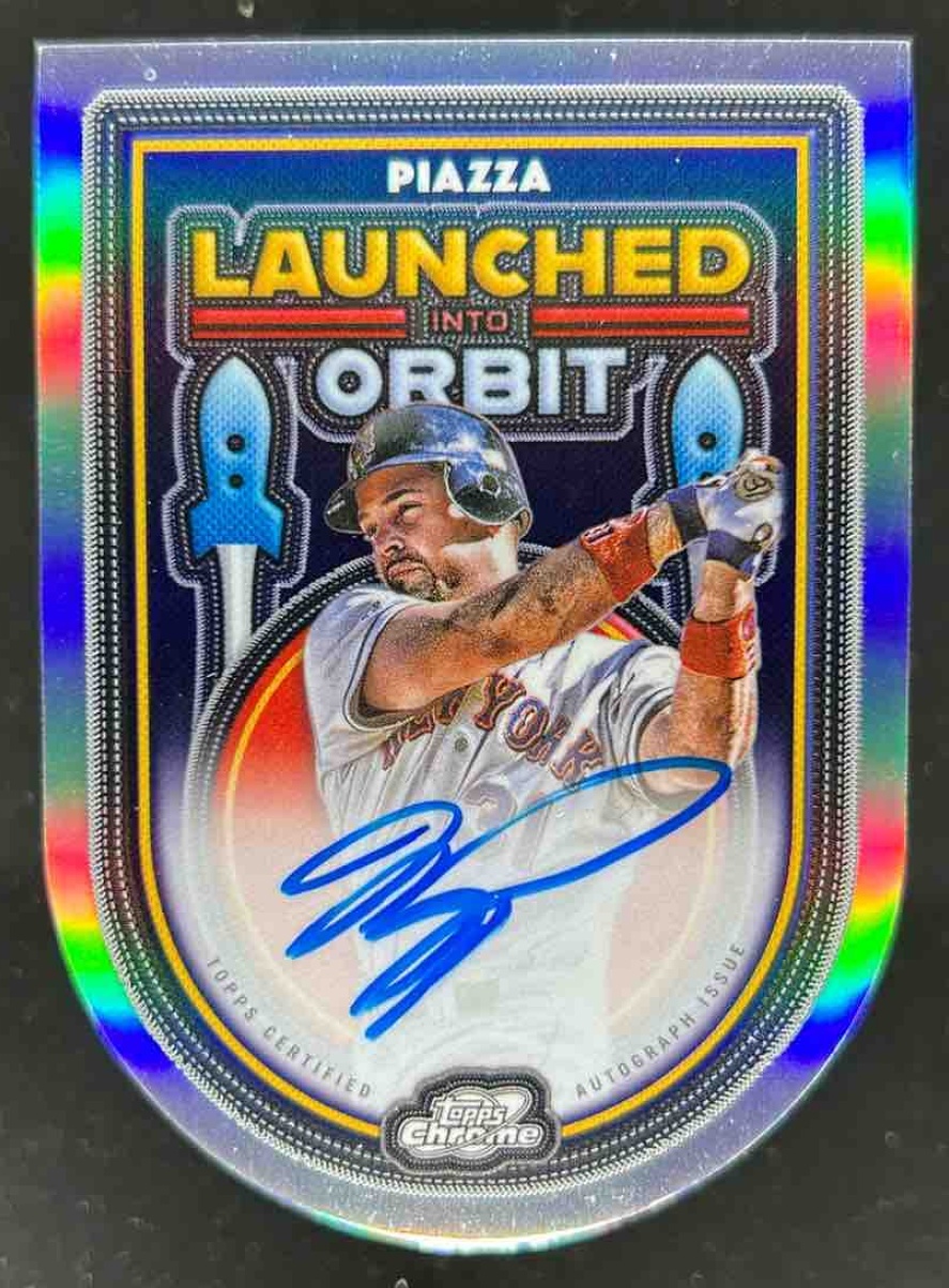Card image for Mike Piazza 2025 Topps Cosmic Chrome Launched Into Orbit Auto
