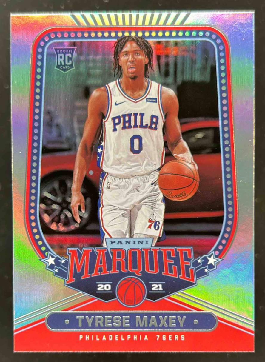 Card image for 2020-21 PANINI CHRONICLES TYRESE MAXEY #260 RC ROOKIE PHILADELPHIA 76ERS