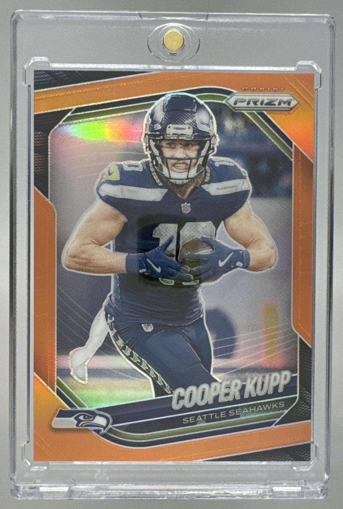 Card image for 2025 Panini Football Prizm Cooper Kupp Orange /249 #16 Seattle Seahawks