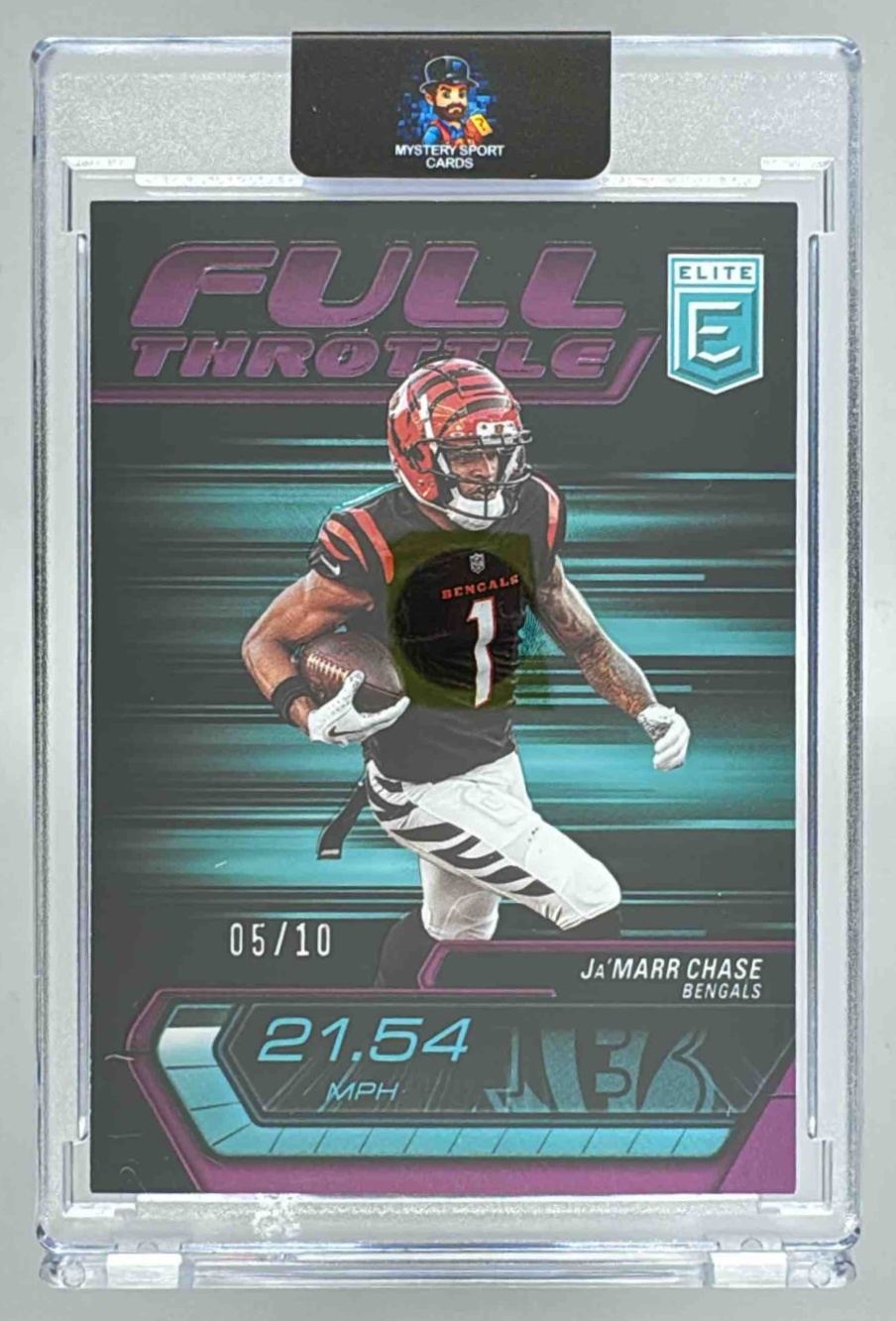 Card image for 2024 Panini Donruss Elite Ja'Marr Chase Full Throttle Purple /10 #9 Bengals