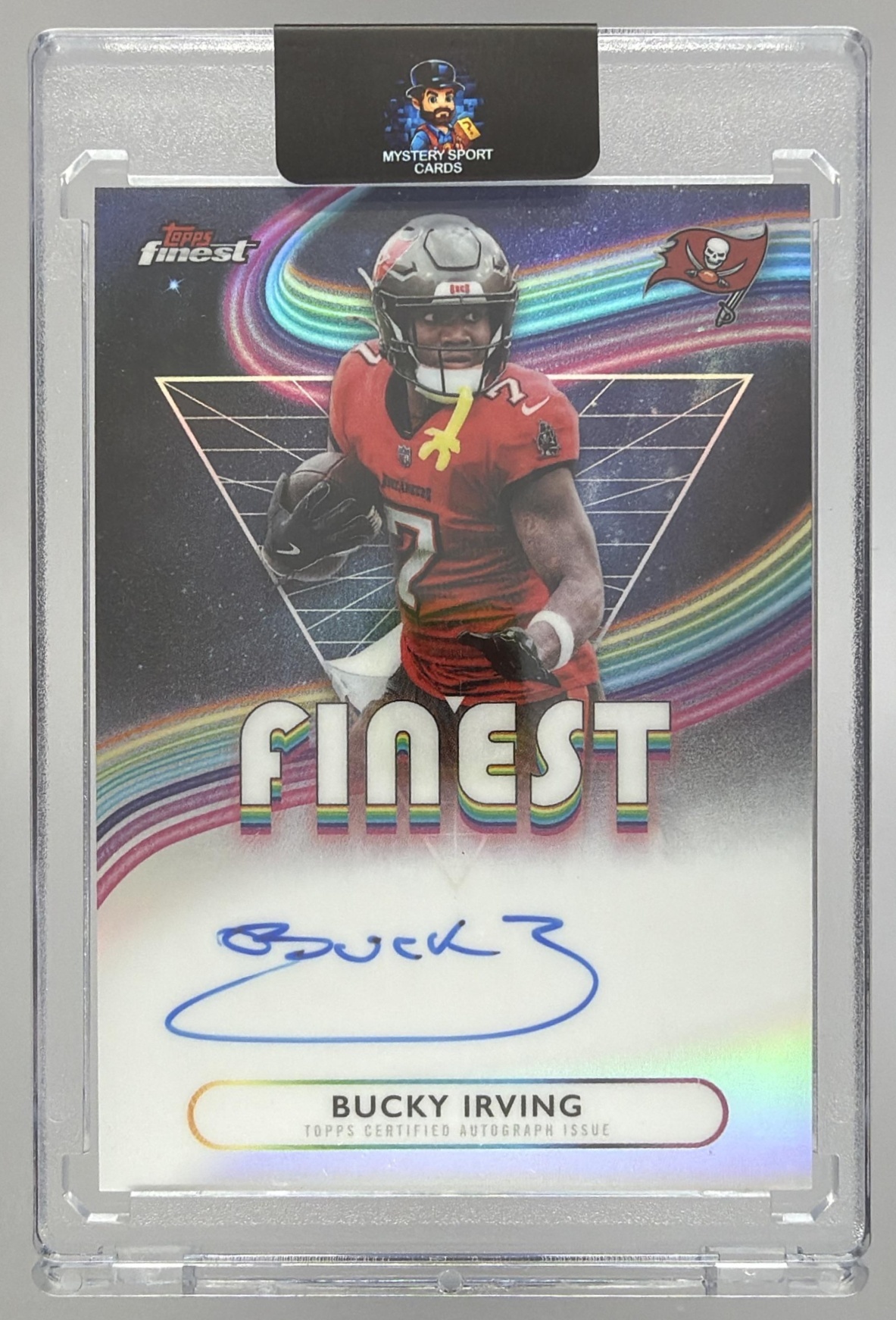 Card image for 2025 Topps Finest Bucky Irving Auto Refractor #FA-BI Buccaneers