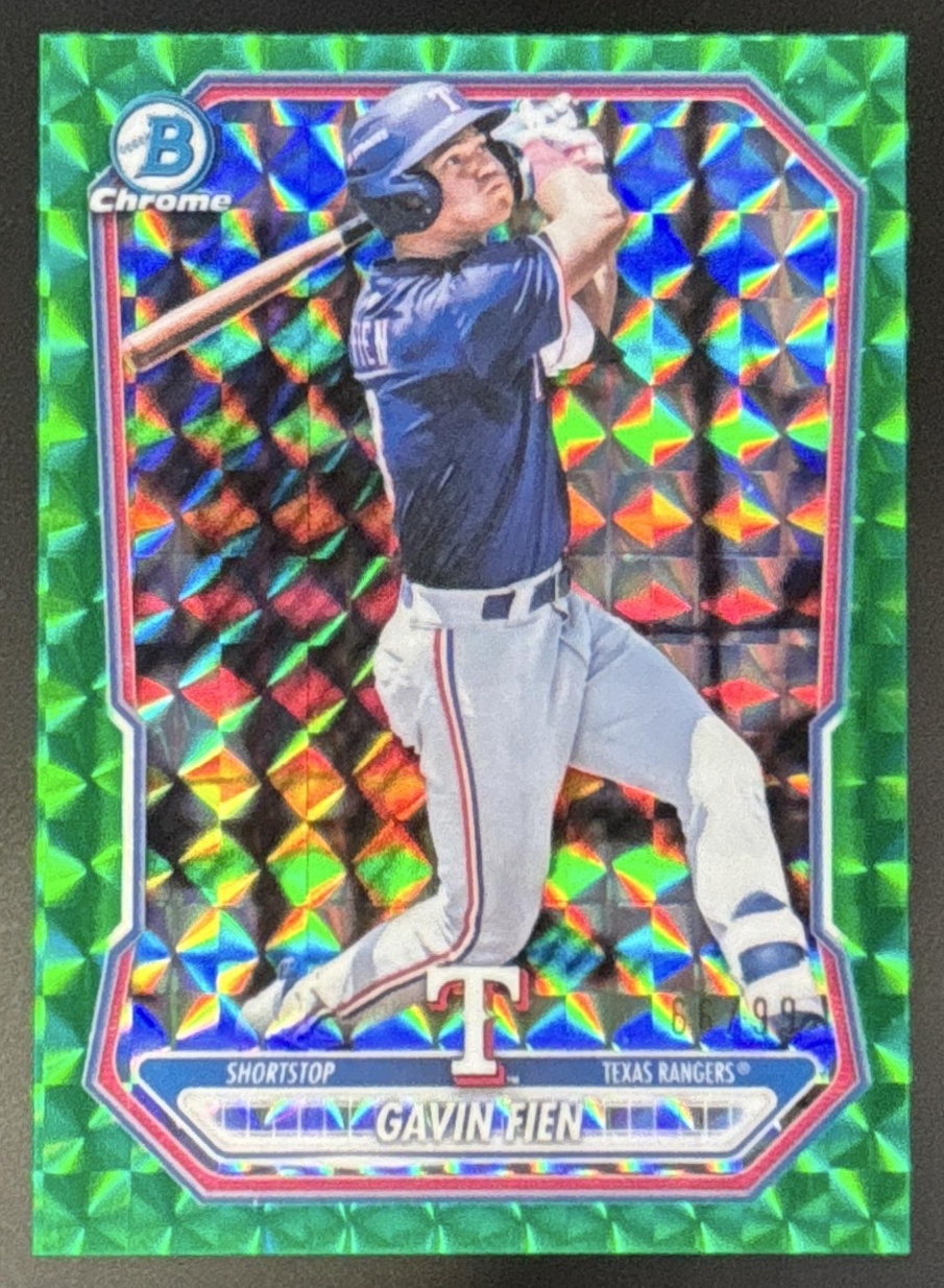 Card image for 2026 Bowman Gavin Fien Chrome Prospects Green Geometric Refractor /99