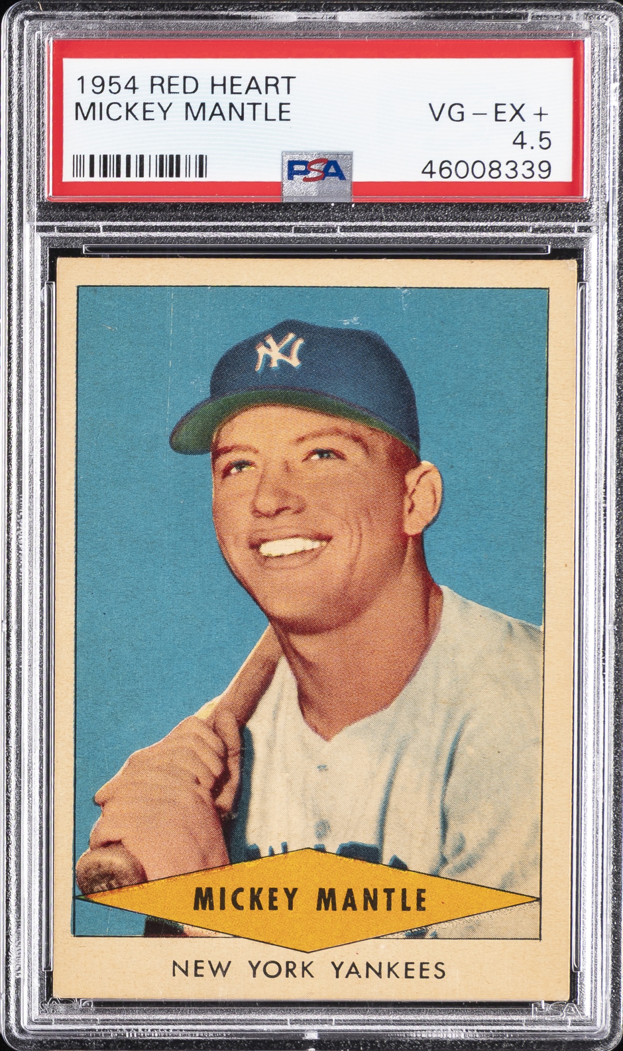 1954 Red Heart Dog Food F156 Mickey Mantle Yankees PSA 4.5