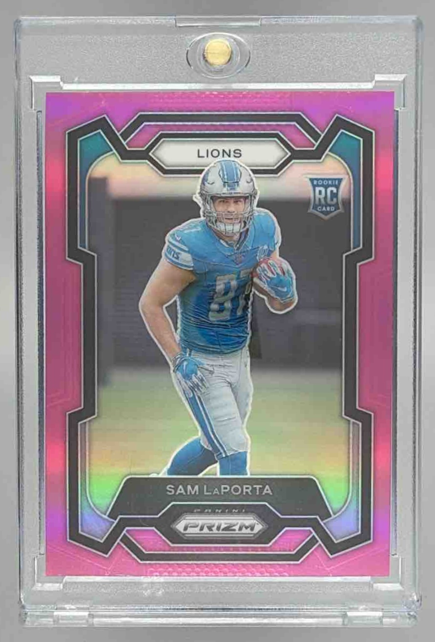 Card image for 2023 Panini Football Prizm Sam LaPorta #332 RC Detroit Lions