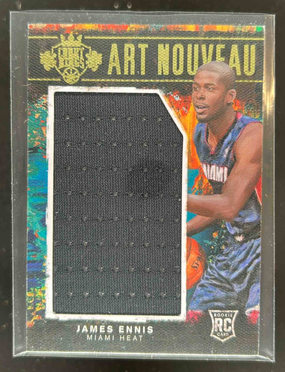 Card image for 2014-15 Panini Court Kings James Ennis Art Nouveau Jerseys 1 /299 #32 RC Rookie