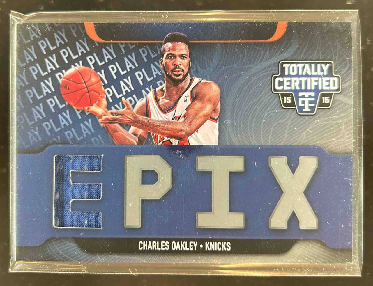 Card image for 2015-16 Panini Totally Certified Charles Oakley EPIX Play Memorabilia 4 /99 #EPIX-CO