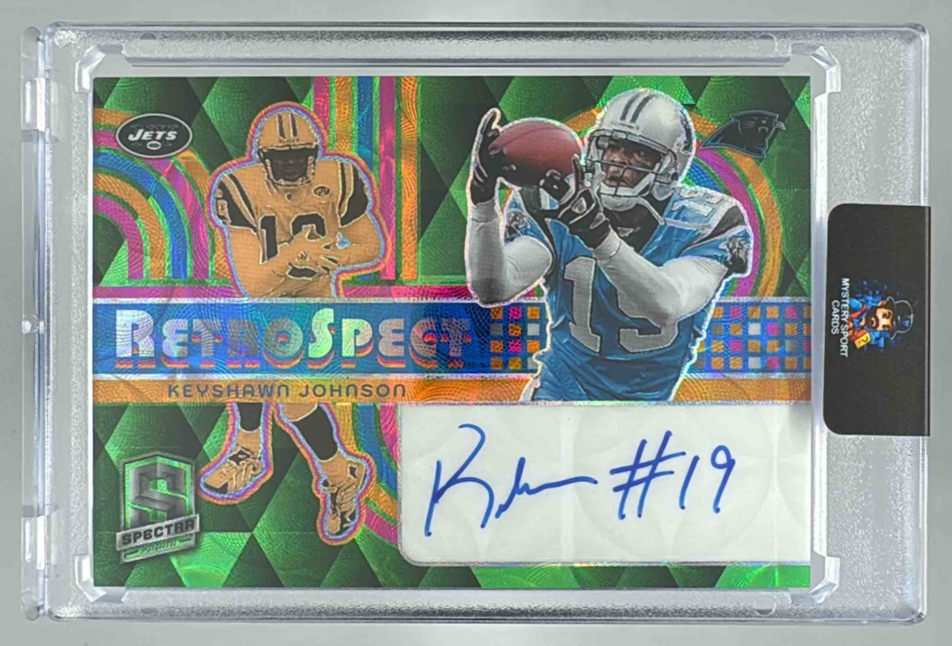 Card image for 2024 Panini Spectra Keyshawn Johnson RetroSpect Auto Green Neon /35 #RSA-KJN
