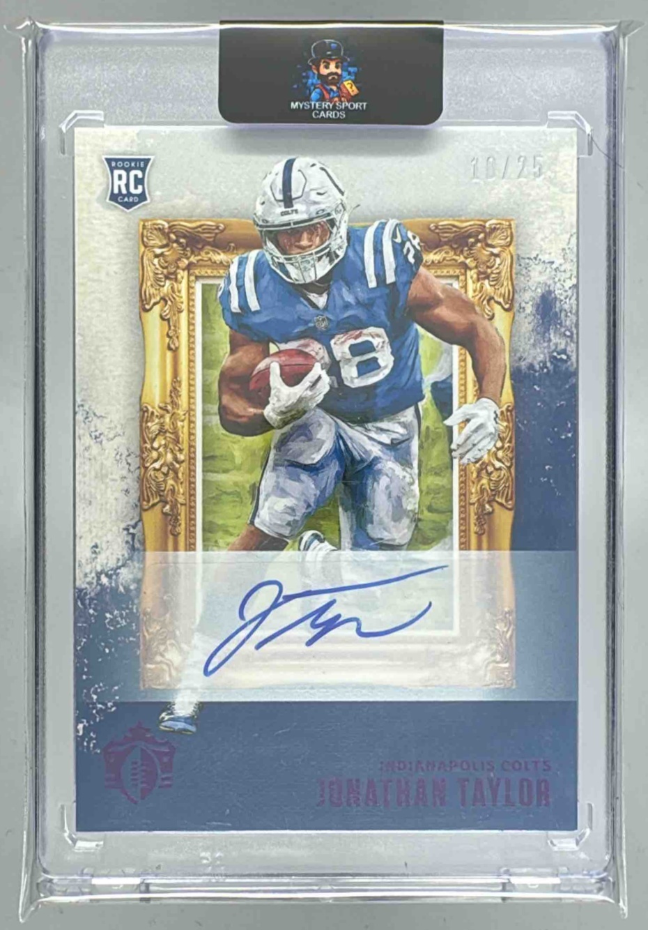 Card image for 2020 Panini Chronicles Jonathan Taylor Gridiron Kings Signatures Purple /25 #GK-12 RC Auto Colts