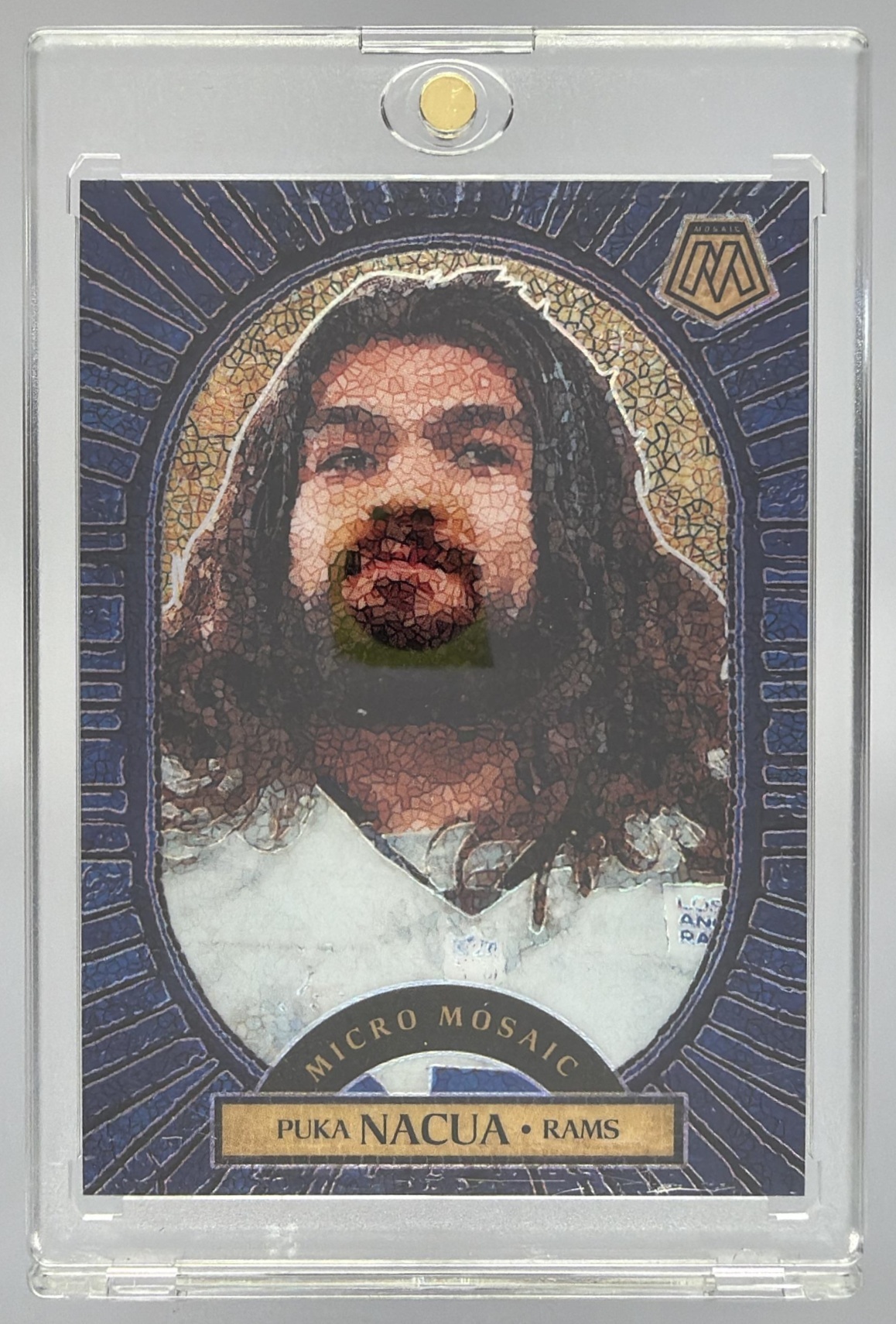Card image for 2025 Panini Football Mosaic Puka Nacua Micro Mosaic #10 Los Angeles Rams