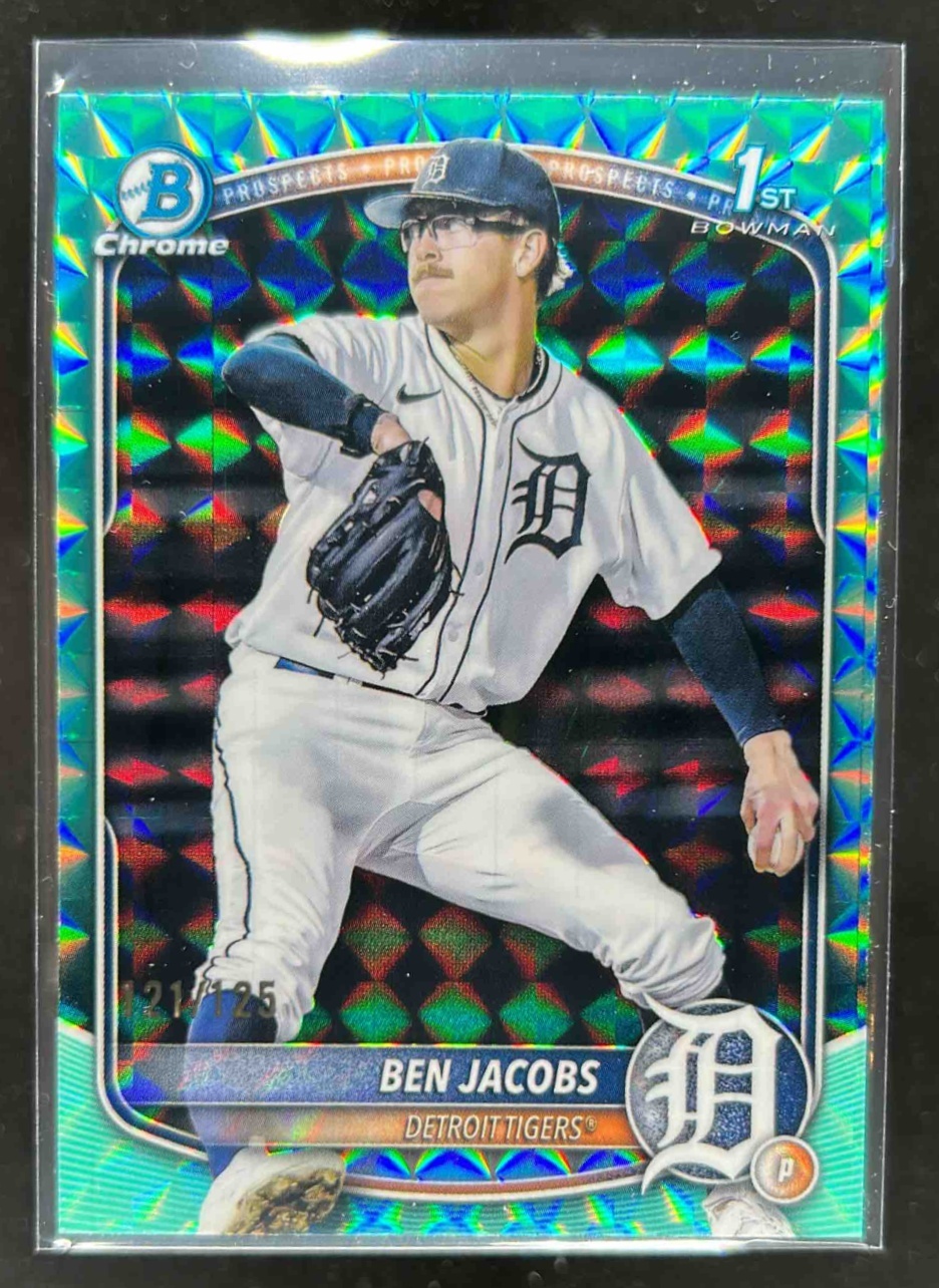 Card image for Ben Jacobs 2025 Bowman Draft Chrome Aqua Geometric Refractor /125