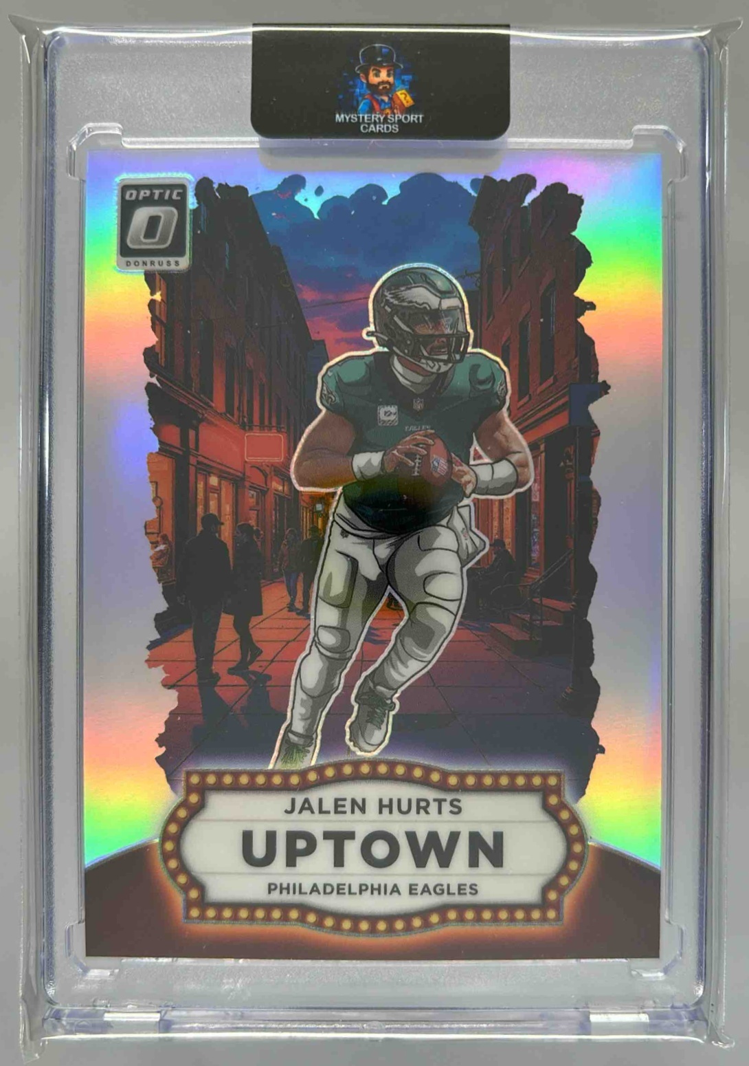 Card image for 2025 Panini Football Donruss Optic Jalen Hurts Uptown #9 Philadelphia Eagles