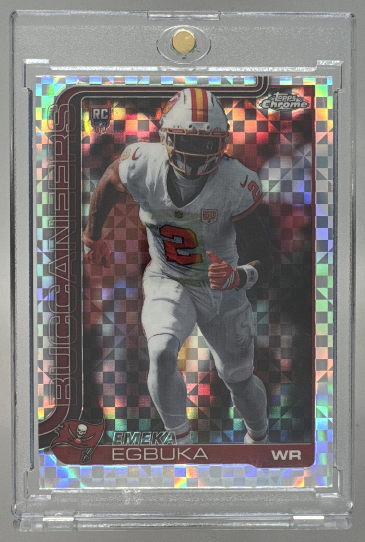 Card image for 2025 Topps Football Chrome Emeka Egbuka Rookie #312 RC Tampa Bay Buccaneers