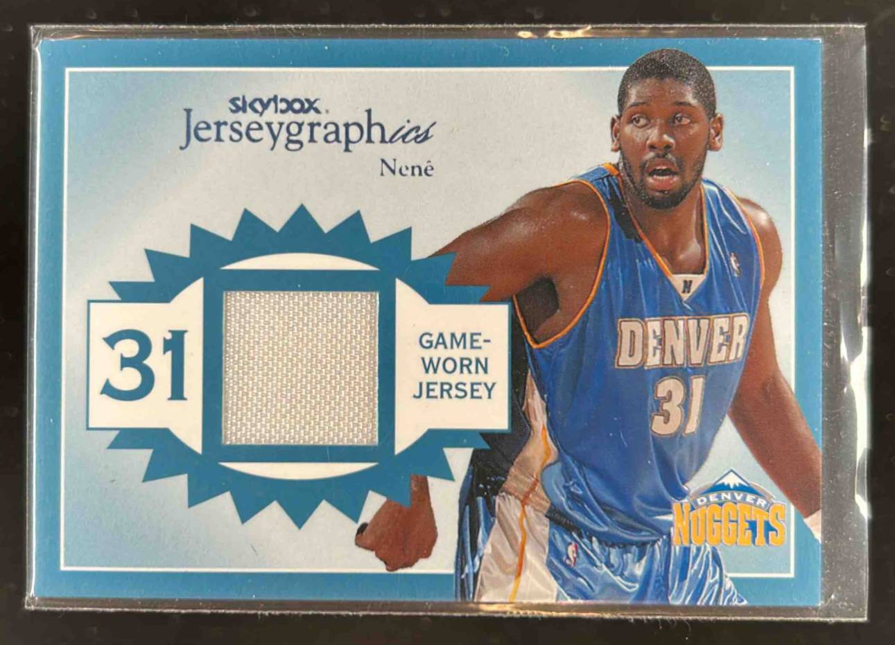 Card image for 2003-04 SKYBOX AUTOGRAPHICS NENE JERSEYGRAPHICS /350 #J-NH DENVER NUGGETS