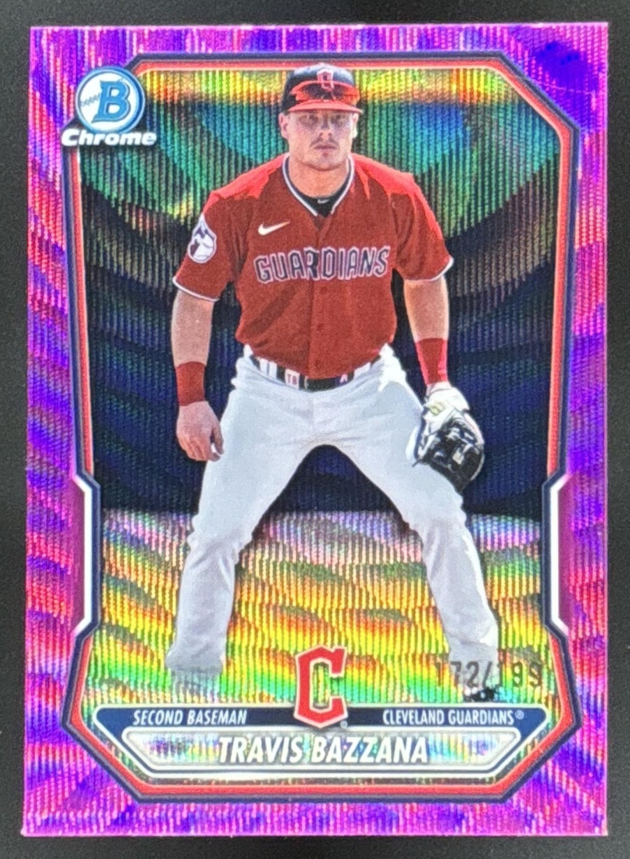 Card image for 2026 Bowman Travis Bazzana Chrome Prospects Fuchsia Wave Refractor /199