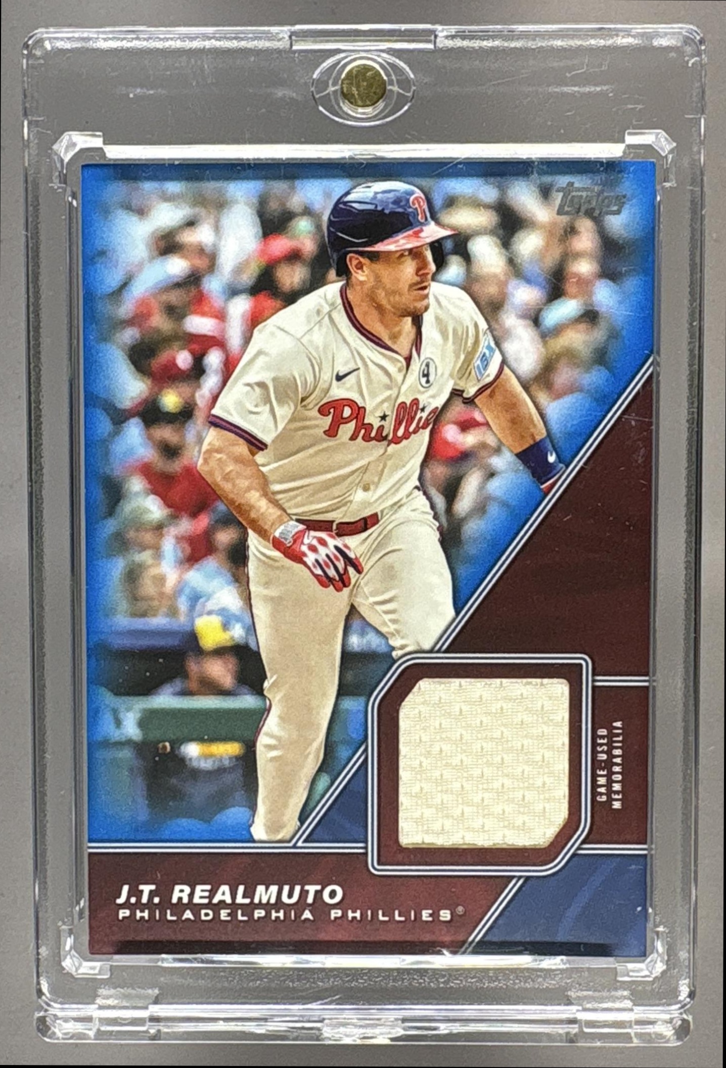 2026 TOPPS SERIES 1 J.T. REALMUTO #MLM-JTR MAJOR LEAGUE MATERIAL BLUE /150 PATCH