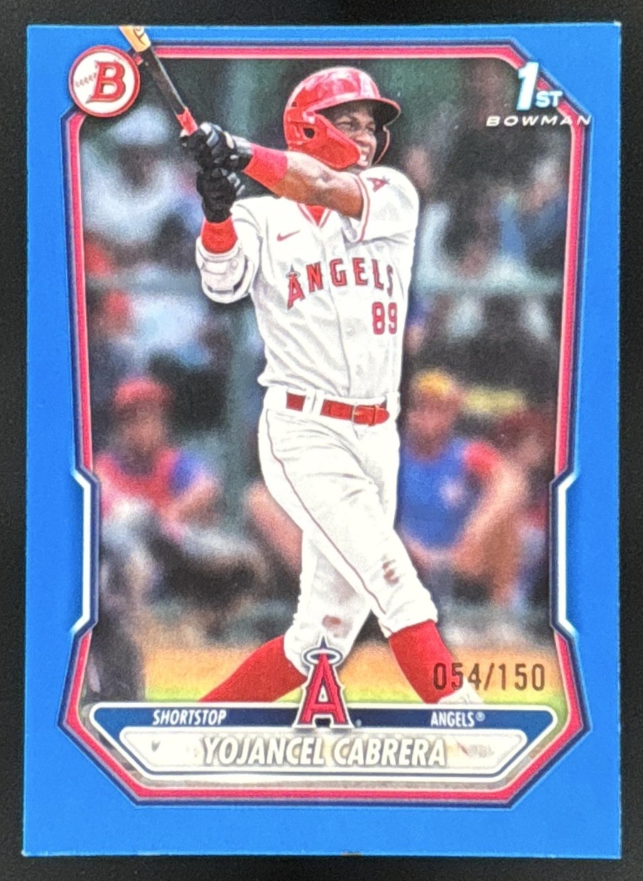 Card image for Yojancel Cabrera 2026 Bowman Blue Border /150 Prospects Los Angeles Angels
