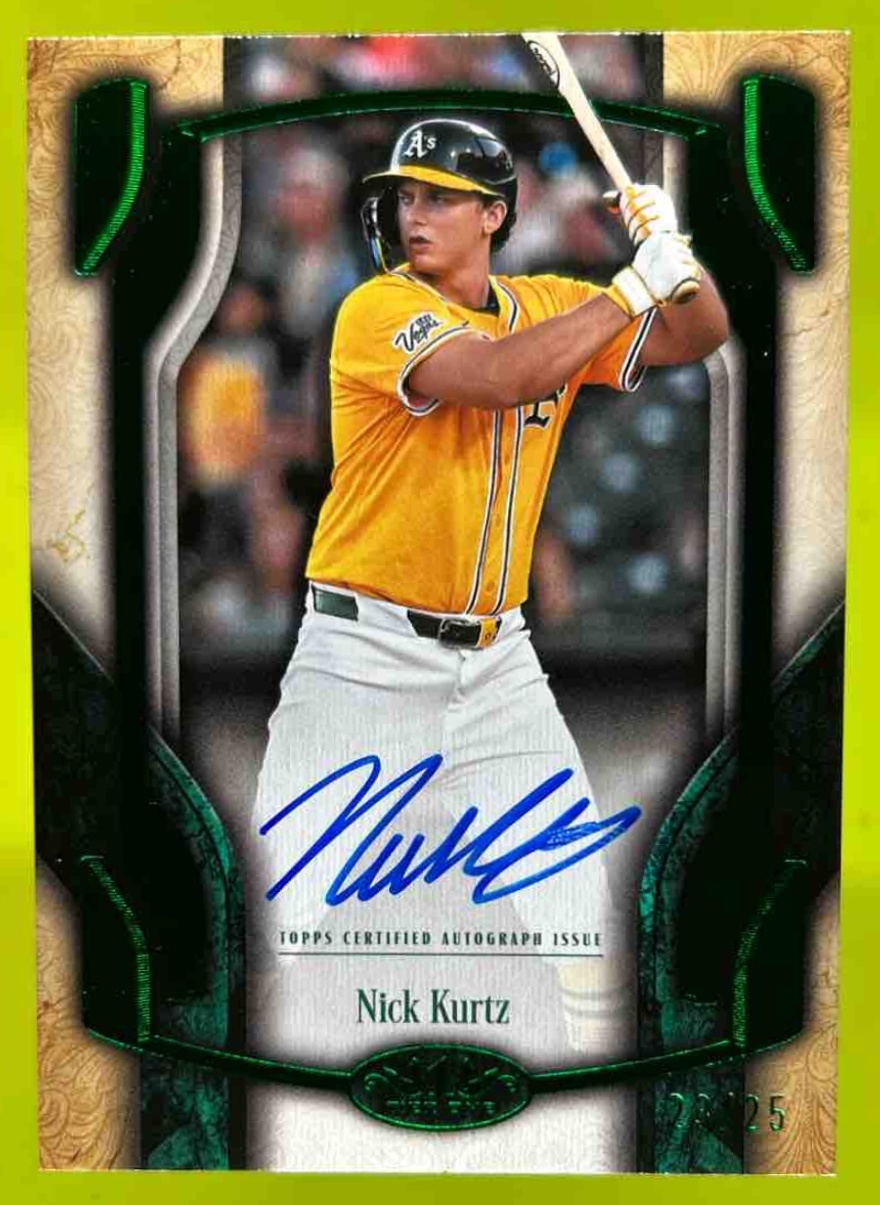 Card image for Nick Kurtz 2026 Topps Baseball Tier One Break Out Auto Red Foil /25 Athletics