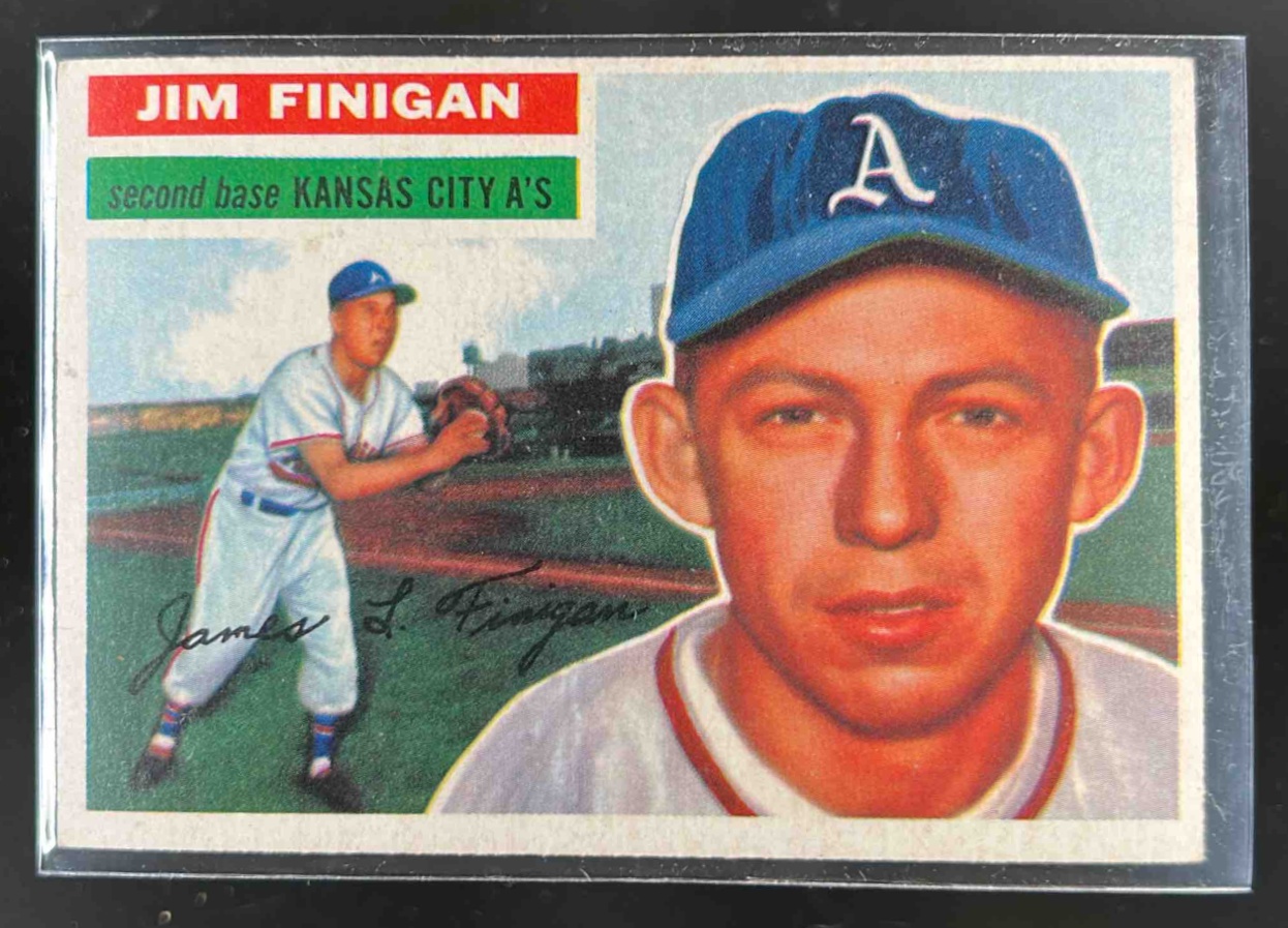 Card image for 1956 TOPPS BASEBALL JIM FINIGAN #22A