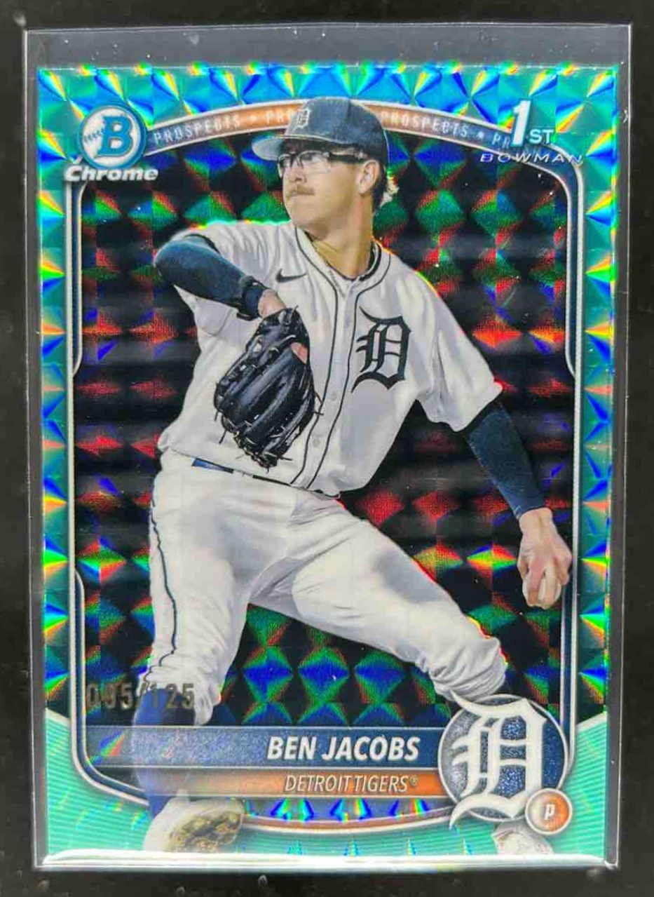 Card image for Ben Jacobs 2025 Bowman Draft Chrome Aqua Geometric Refractor /125