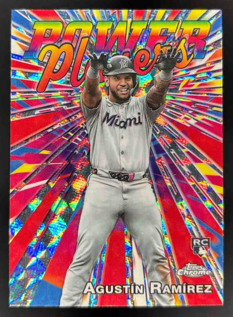 Card image for 2025 Topps Chrome Update Agustin Ramirez Power Players Geometric Refractor RC