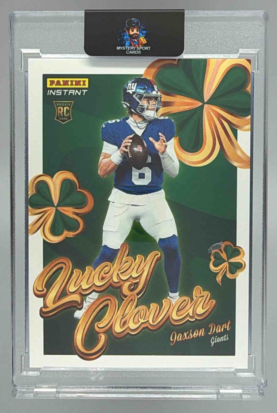 Card image for 2025 Panini Instant Jaxon Dart Lucky Clover RC New York Giants