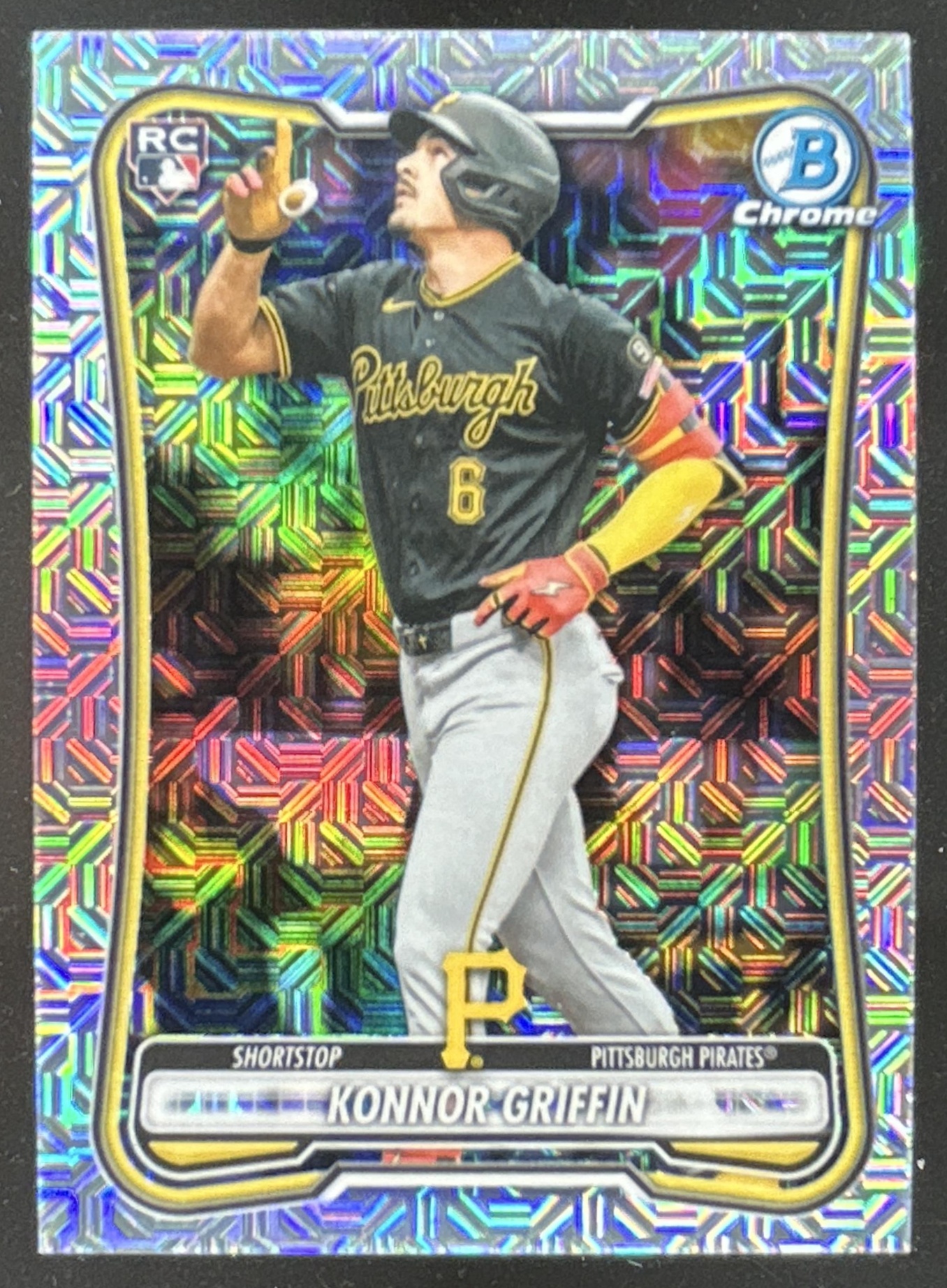 Card image for Konnor Griffin 2026 Bowman Chrome Mega Box Image Variation Mojo Refractor