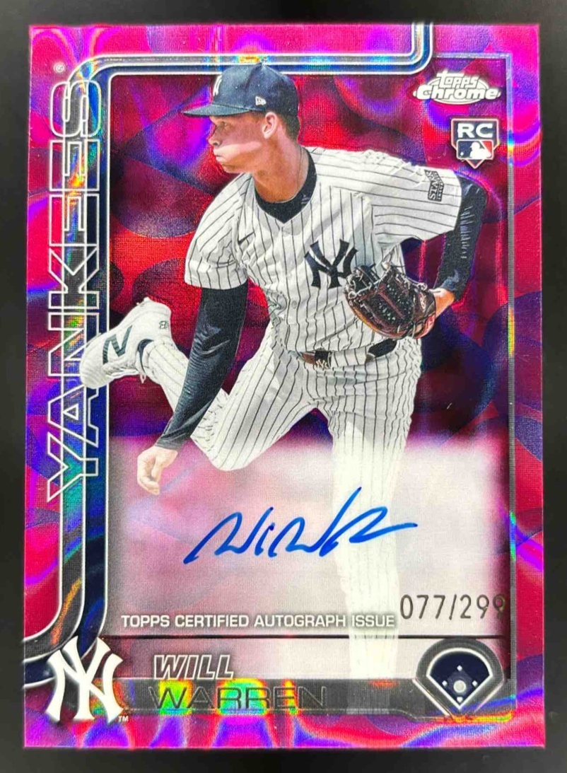 Card image for 2025 Topps Chrome Update Will Warren Lava Lamp Auto Magenta/Purple /299 RC