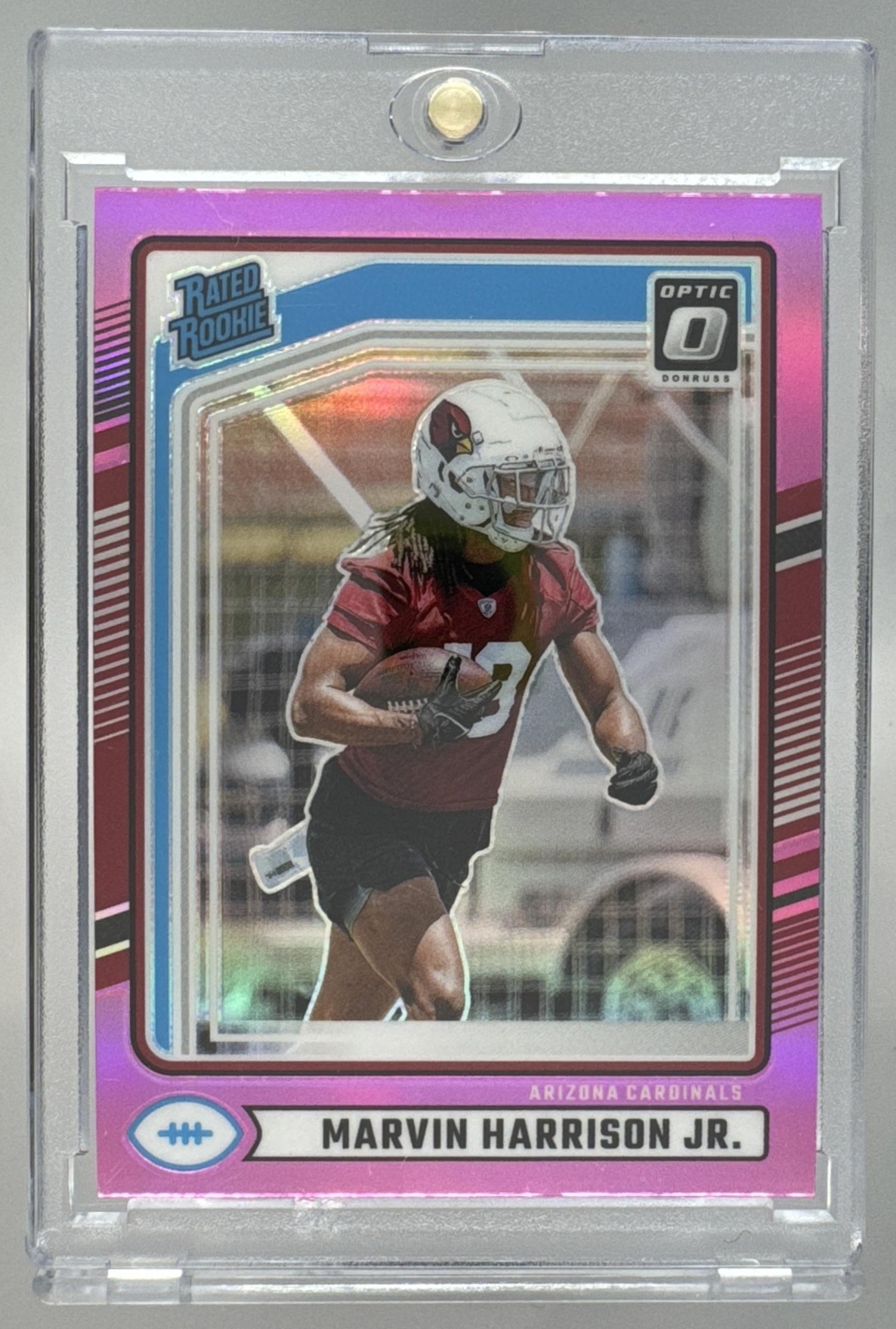 Card image for 2024 Panini Donruss Marvin Harrison Jr. Optic Rated Rookie Preview Pink #393 Cardinals