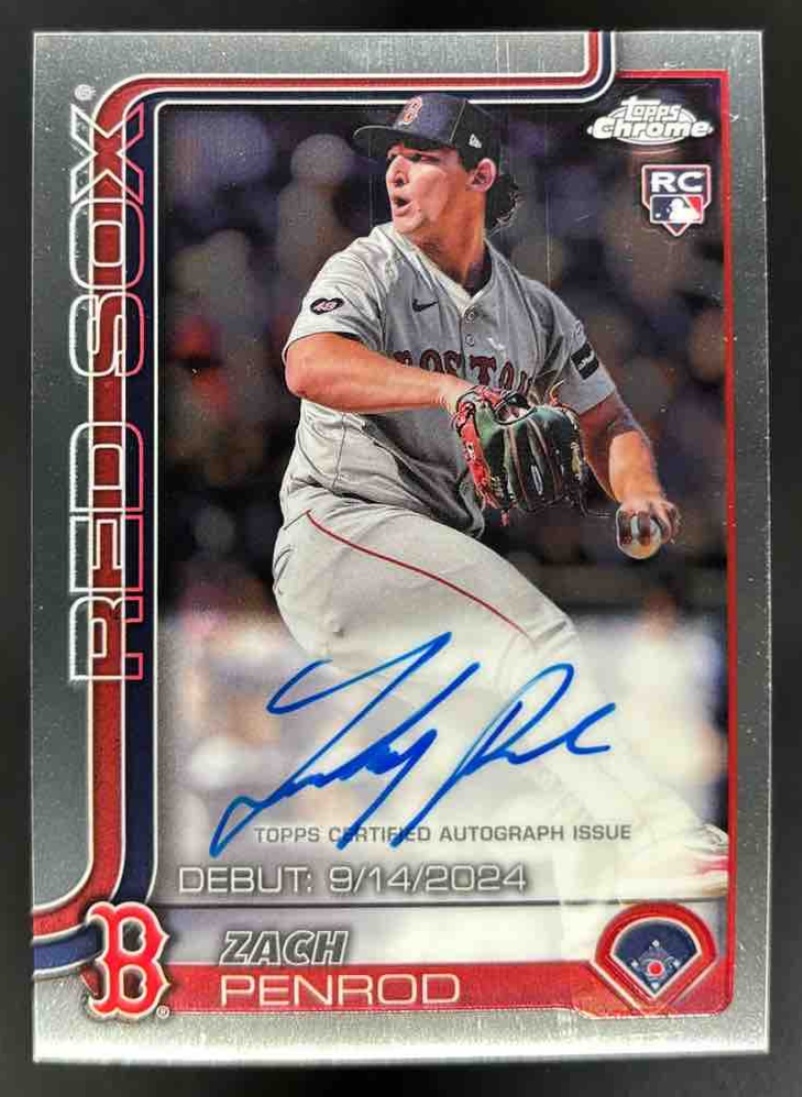 Card image for 2025 Topps Chrome Update Zach Penrod Rookie Debut Auto #CRDA-ZP RC Red Sox