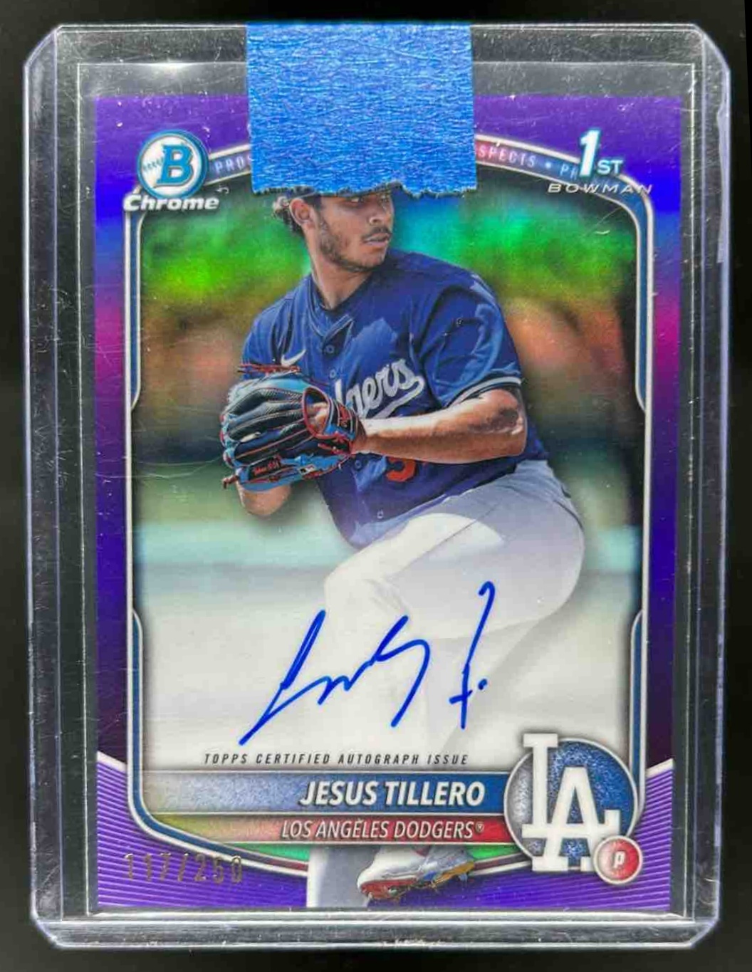 Jesus Tillero 2025 Bowman Chrome Prospect Auto Purple Refractor /250