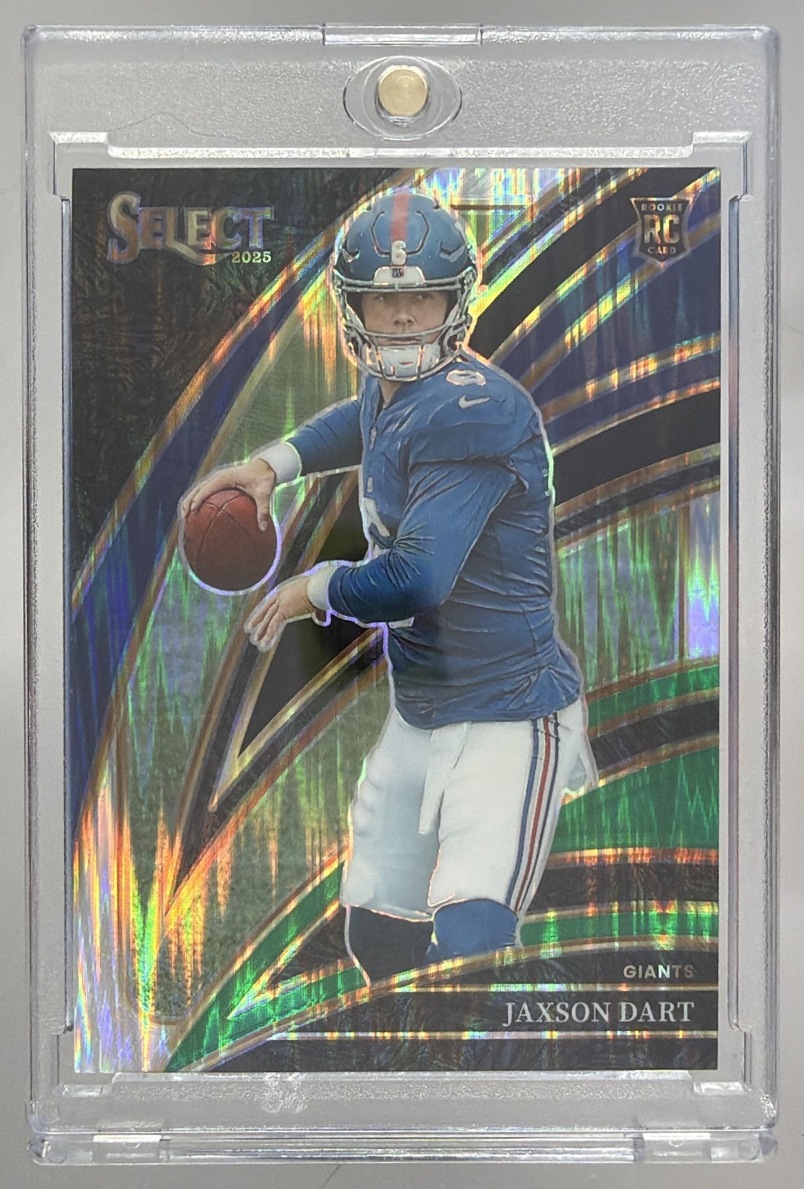 Card image for 2025 Panini Select Jaxson Dart Club Level Silver Prizm #293 RC Giants